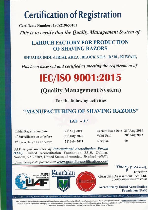 ISO 9001:2015 Certificate